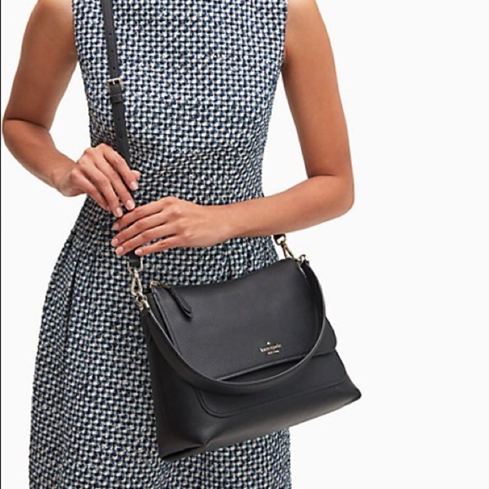 KATE SPADE melody black flap shoulder bag $399 - Picture 3 of 11